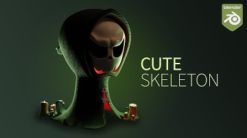CUTE SKELETON | BLENDER TIMELAPSE
