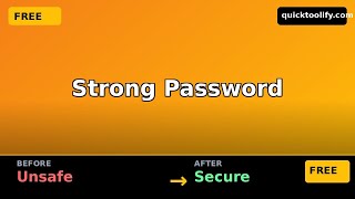 Generate Strong Password FREE — Unhackable
