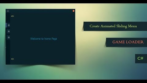 Animated Sliding Menu - Modern Flat - C#