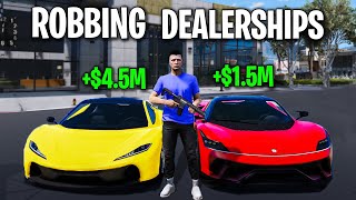 Robbing Super Car Dealership on GTA 5 RP