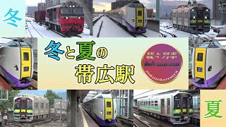 【JR北海道】早朝の帯広駅の様子(2023ダイヤ冬＆夏)【続々列車】