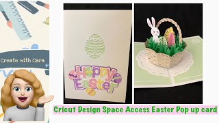 Cricut Design Space Access Easter Basket Pop up card with sentiment