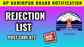 HPSSSB LATEST NOTIFICATION 2021 | REJECTION LIST | HP GOVT JOBS 2021