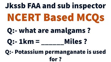 MCQs on General science for jkssb finance accounts assistant and sub inspector @amkayclasses6031