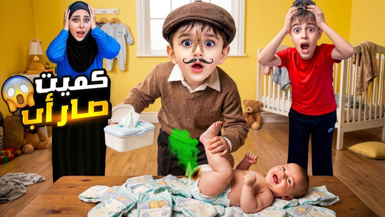 كميت صار أب ليوم كامل😳جبنالو ولد وصار يرضعوا ويحفضوا😱