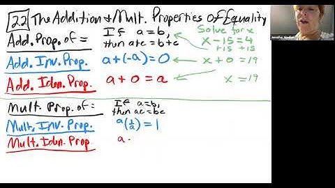 MTH095 Section 2.2 The Addition & Multiplication Properties of Equality