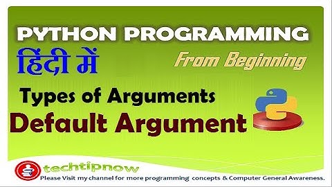 Default Arguments in Python| Types of Arguments in Python | Python Tutorial in Hindi Urdu | Part-2