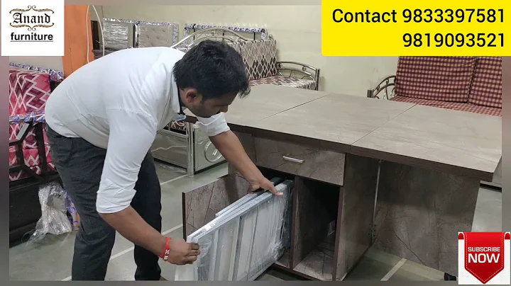 Folding dining table with folding chairs inside | FOLDING DINING TABLE DESIGN BY ANAND FURNITURE |