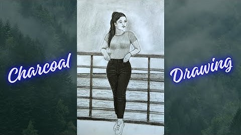 🌸 Beautiful Girl Charcoal Drawing | Step by Step Realistic Sketch Tutorial.