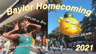 BAYLOR UNIVERSITY HOMECOMING WEEKEND VLOG 2021: parade, bonfire, football game (vs. BYU)