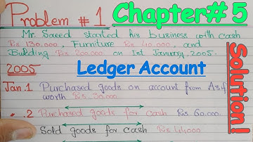 Problem# 1 Solution, of Chapter# 5 ,Ledger Account.