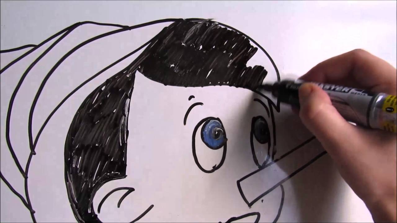 DESENHO - Pinóquio em quadro branco - YouTube