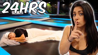 24 HOUR OVERNIGHT CHALLENGE IN TRAMPOLINE PARK!