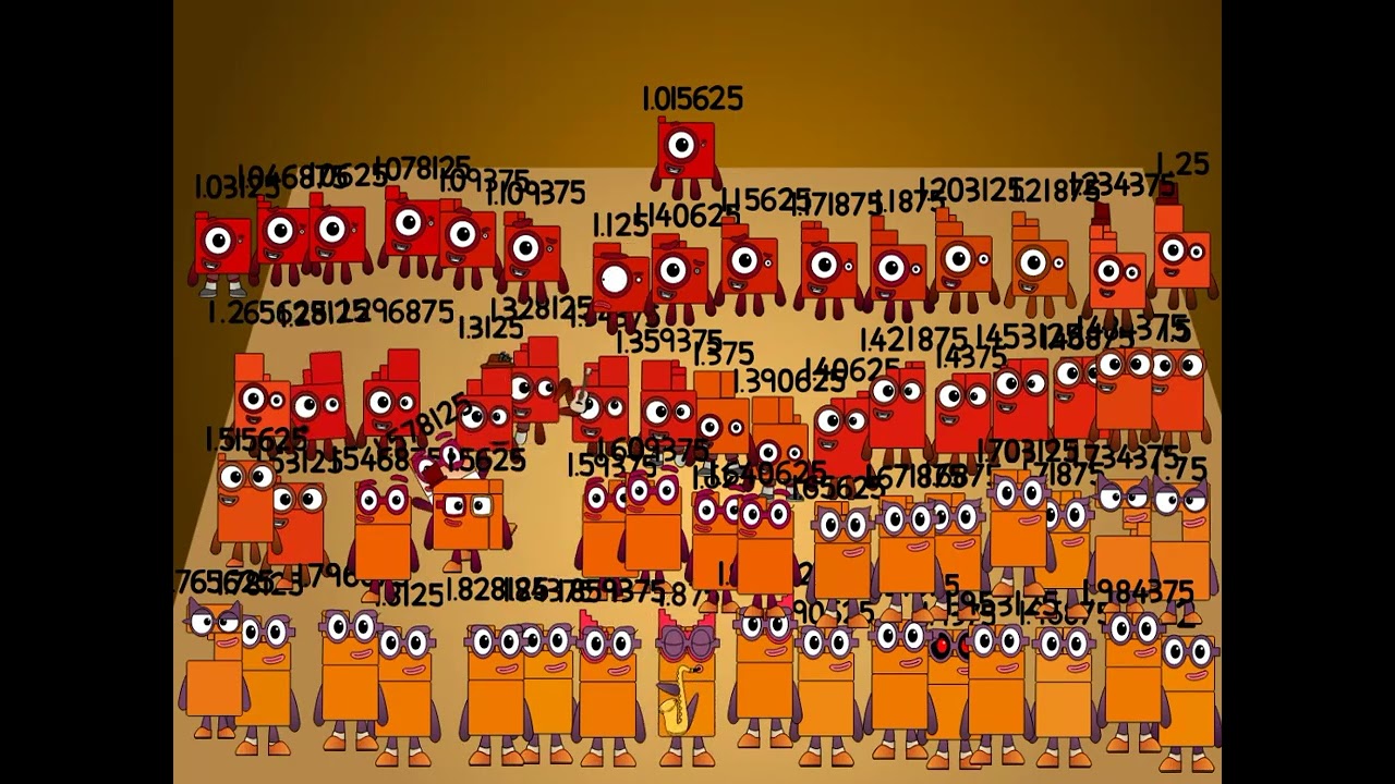 Numberblocks Band Sixty Fourths 1.015625-2 - YouTube