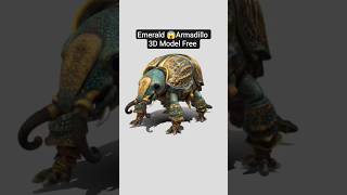 Emerald Armadillo 3d model free #3d #art #animals