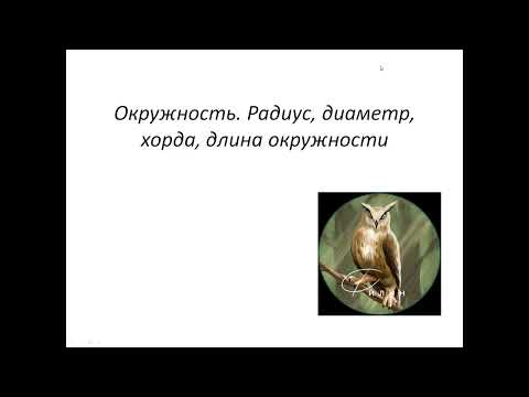 Окружность.  Радиус, диаметр, хорда, длина окружности