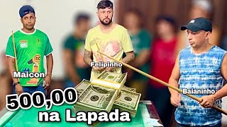 BAIANINHO DESAFIOU O FELIPINHO E O MAYCON DE 500,00 NA LAPADA #sinuca #baianinho #sinucaaovivo