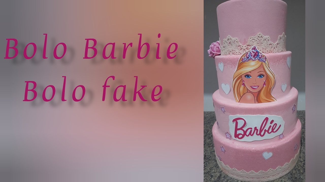 Bolo Fake Falso Para Festa No Tema Barbie