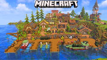 I built a Town for Automatic Farms in Minecraft