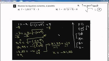 Secondaire 5 SN Québec: Fonction racine carrée,  isoler la variable, résolution d