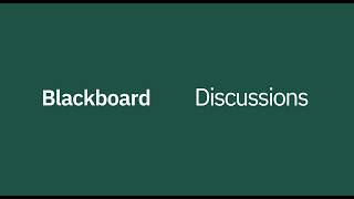 How to create Discussions - Blackboard