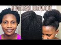 10 NATURAL HAIRSTYLE INSPIRATION After HEATLESS BLOWOUT on 4C Natural Hair || African Threading