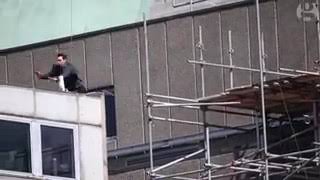 The moment Tom Cruise slams into a building during stunt