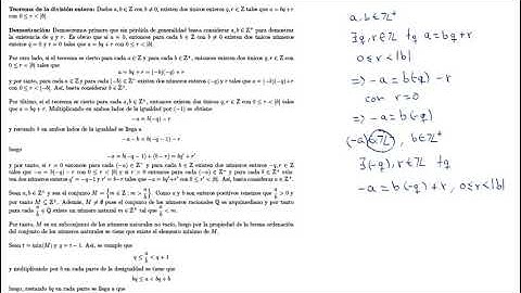 Teorema de la división entera