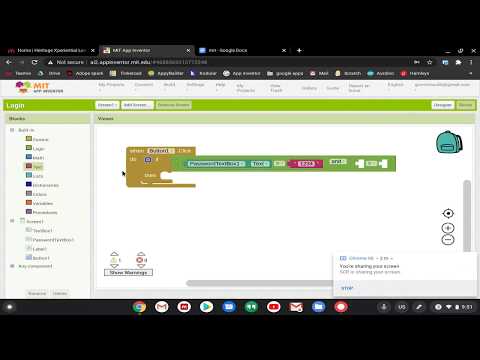 How to make login page in MIT app inventor 2