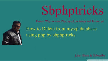 How to Delete from mysql database using php  by sbphptricks