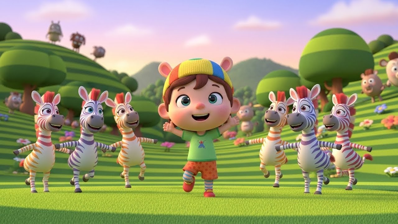 Rainbow Zebra Hop | Fun Colorful Animal & Movement Song for Kids | Nursery Rhyme