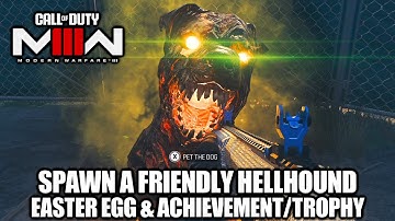 COD MW3 Zombies - Spawn a Friendly Hellhound Easter Egg - Pet a Dog in MWZ Secret Achievement/Trophy