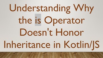 Understanding Why the is Operator Doesn