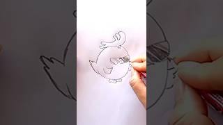 Cute black chicken with glasses cartoon drawing#drawing #art #cute #shorts #chicken