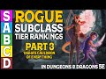 Rogue subclass tier ranking part 3 in dungeons and dragons 5e