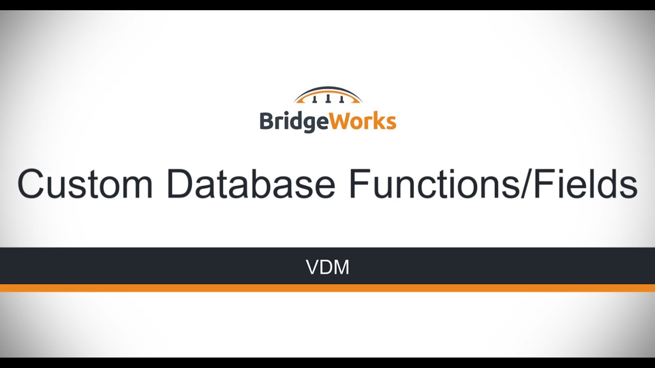 VDM - Adding Custom Database Functions/Fields