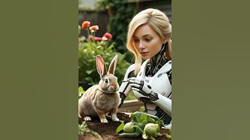 Robot Protects a Bunny from Bugs in the Garden! #nextgenai #robotics #midjourney #automation #aiart