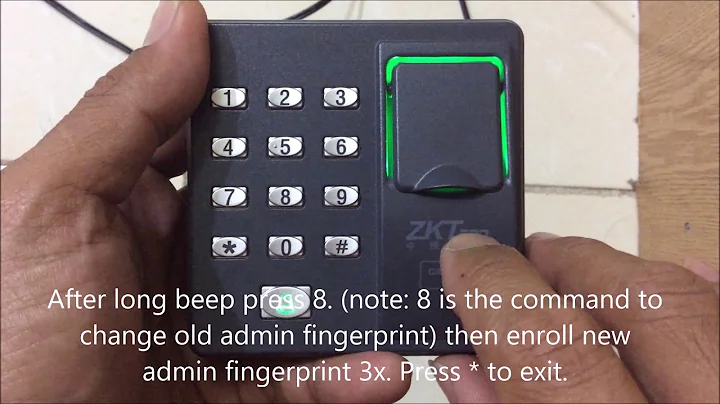 ZKT X6 CHANGE OLD ADMIN FINGERPRINT
