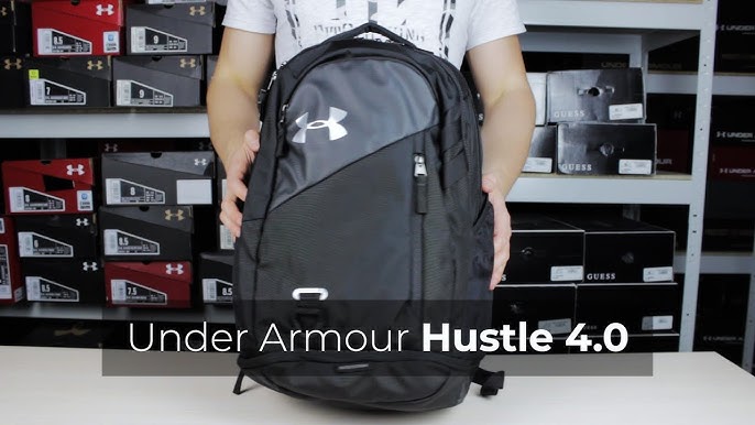 Under Armour Women's Hustle Signature Storm Backpack , (001) Black / Black  / Metallic Tin , One Size Fits Most