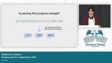 2025 EuroLLVM - Dialects as a Dialect: Bringing native C++ registration to IRDL