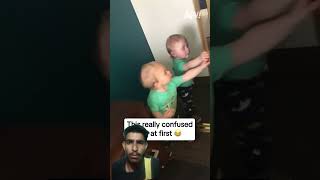 This mirror illusion broke my brain! 🤯🤣 #shorts #funny