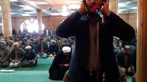 القارئ صادق الزيدي أذان بمقام الحجاز من مسجد سكردو باكستان