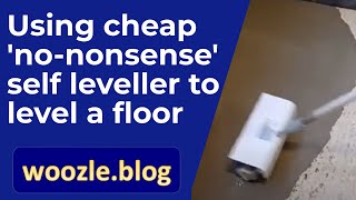 Levelling a concrete floor using cheap nononsense self levelling compound from screwfix