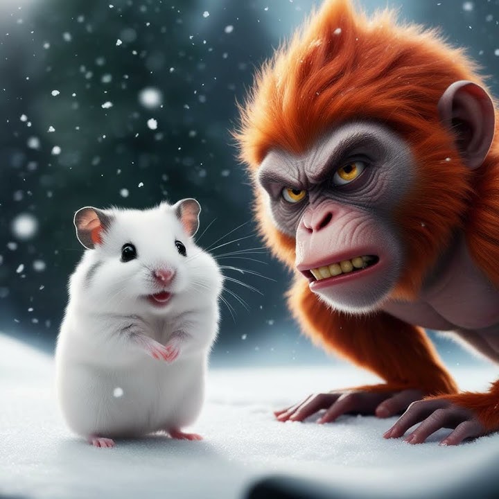 Carl play with Friends in the Snow #AI #Carl #Art #fyp