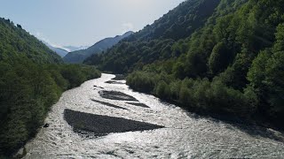 Река Кодор после ливней. Абхазия
