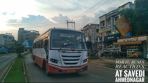 ST BUSES OF MAHARASHTRA PASSING AT SAVEDI AHMEDNAGAR