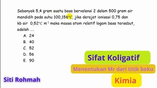 Sifat Koligatif Titik Beku Kimia ( contoh soal menentukan Mr dari titik beku)