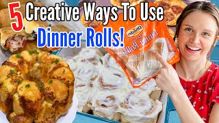 5 Amazing Ways to Use FROZEN DINNER ROLLS DOUGH! | Julia Pacheco