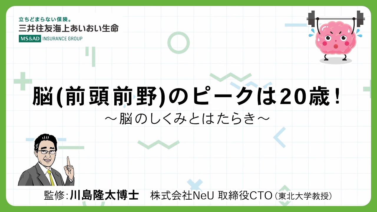 脳 前頭前野 のピークは歳 脳のしくみとはたらき Youtube