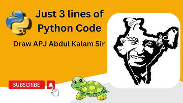 Draw APJ Abdul Kalam Sir Sketch in Python | Just 3 lines of Python Code | Turtle graphics.